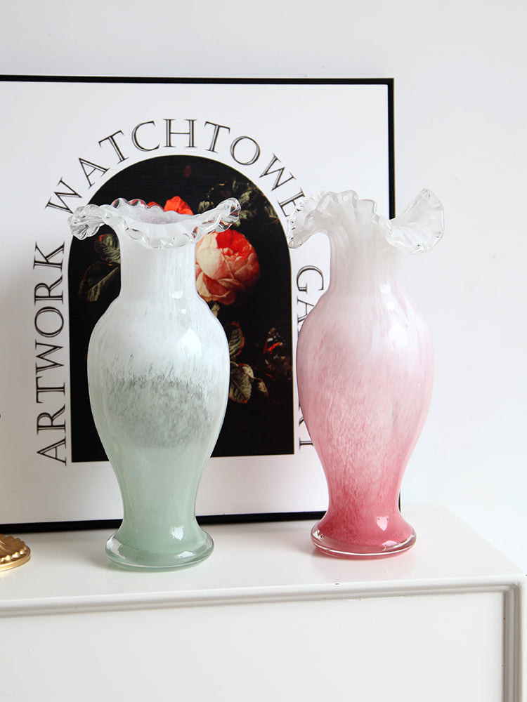 Vintage French Glass Vase — Elegant Retro Home Accent