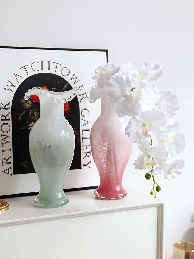 Vintage French Glass Vase — Elegant Retro Home Accent