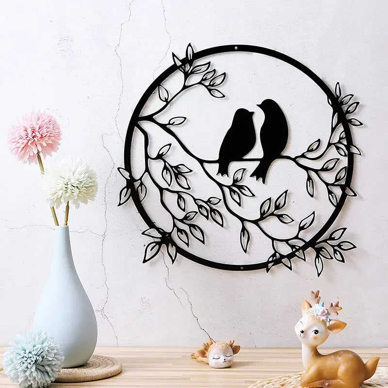 Metal Bird on Branch Wall Art — Nature-Inspired Home Decor