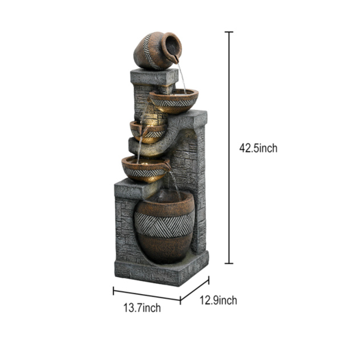 42.5inches Garden Landscape Water Fountain for Garden Decor
