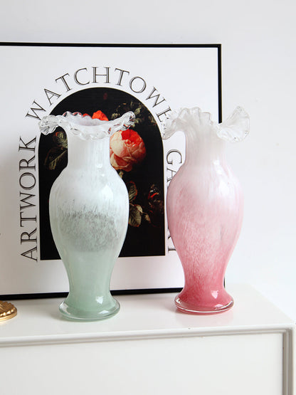 Vintage French Glass Vase — Elegant Retro Home Accent
