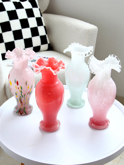 Vintage French Glass Vase — Elegant Retro Home Accent