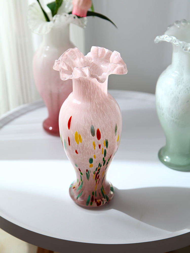 Vintage French Glass Vase — Elegant Retro Home Accent