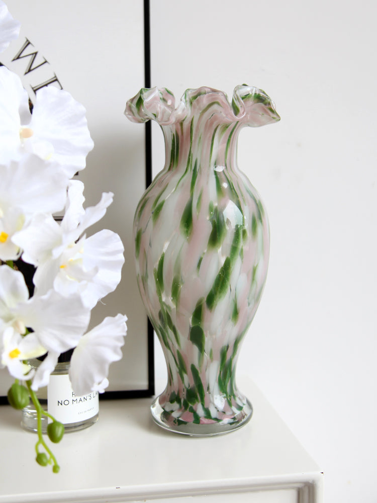 Vintage French Glass Vase — Elegant Retro Home Accent