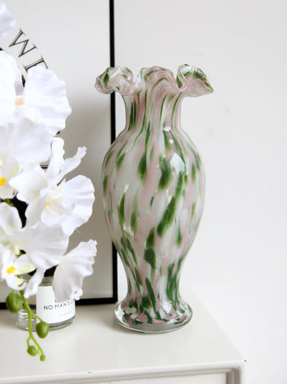Vintage French Glass Vase — Elegant Retro Home Accent