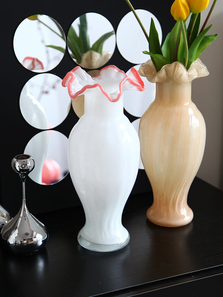 Vintage French Glass Vase — Elegant Retro Home Accent