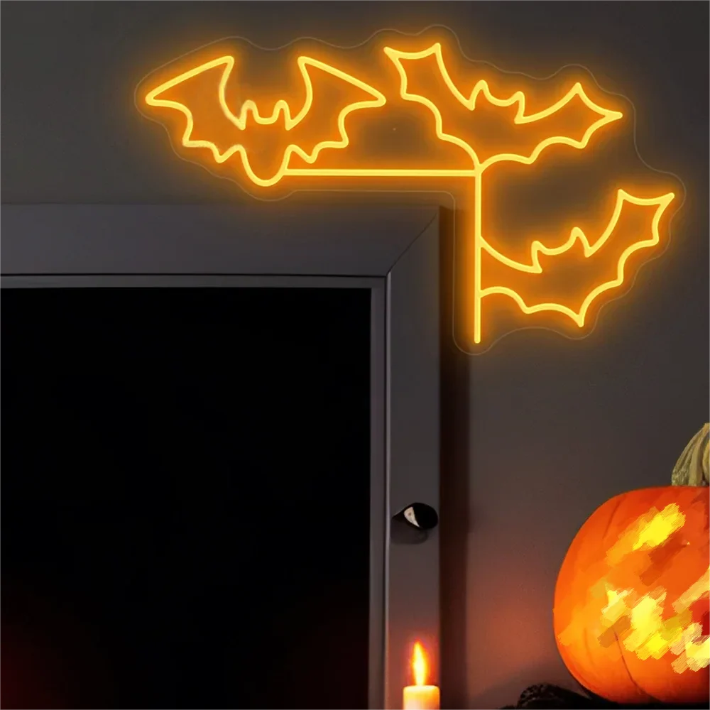Halloween Pumpkin &amp; Ghost Neon Sign — Spooky Glow Decor