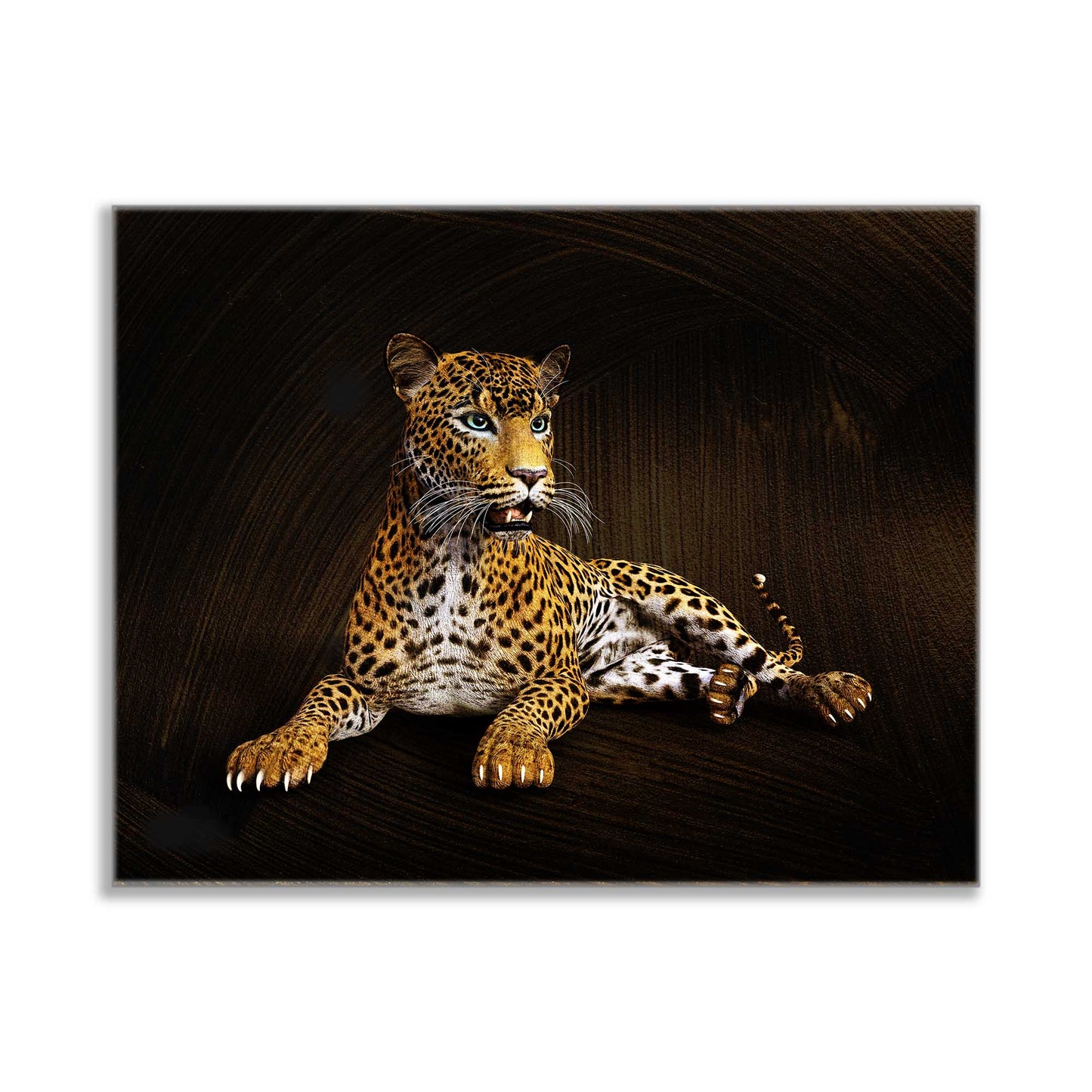 Leopard -Wildlife Canvas Art -Wall decor- Hand applied Gold varnish