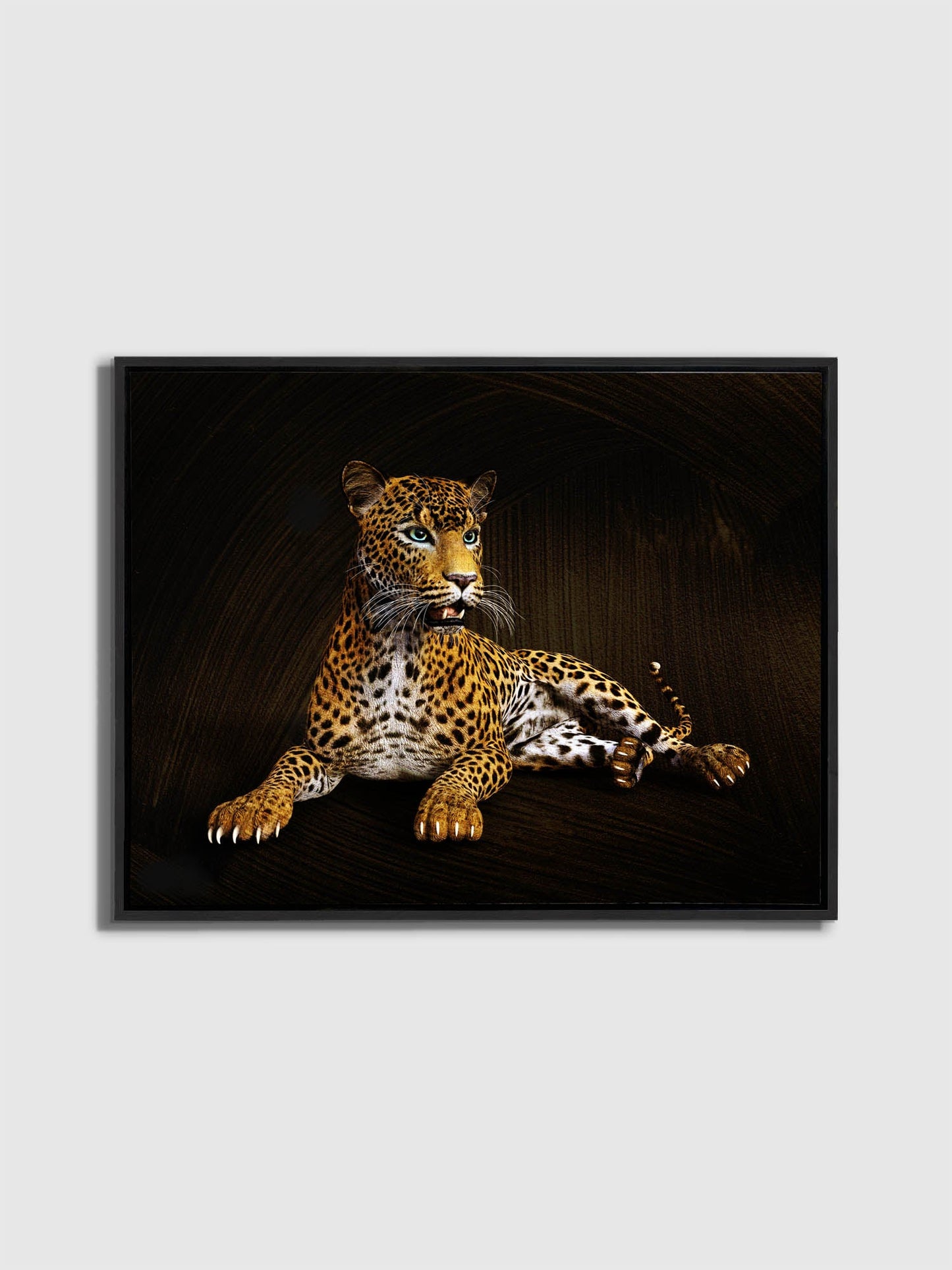 Leopard -Wildlife Canvas Art -Wall decor- Hand applied Gold varnish