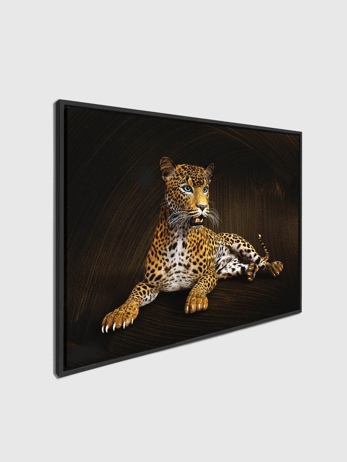 Leopard -Wildlife Canvas Art -Wall decor- Hand applied Gold varnish