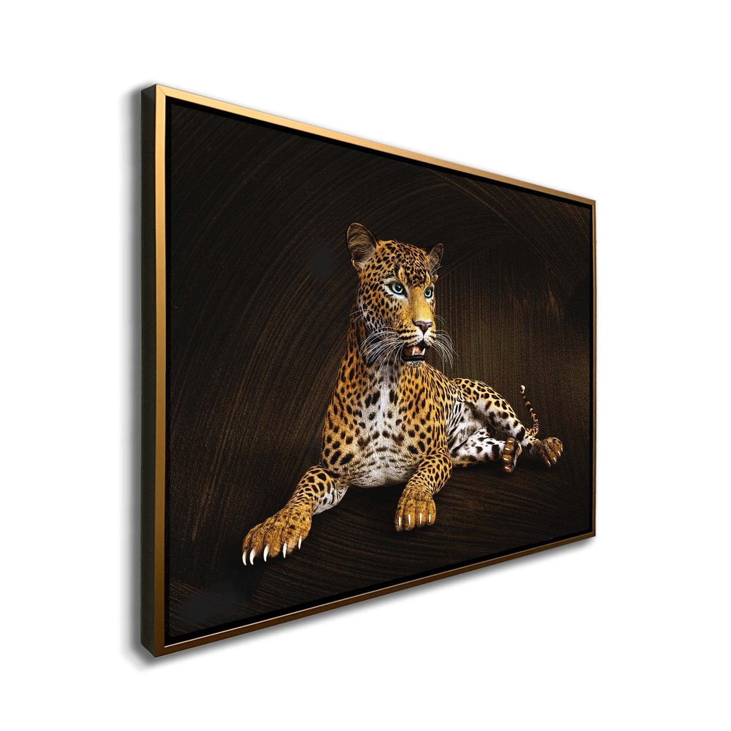Leopard -Wildlife Canvas Art -Wall decor- Hand applied Gold varnish