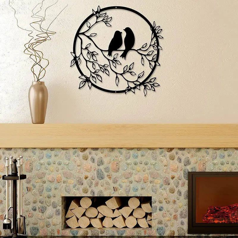 Metal Bird on Branch Wall Art — Nature-Inspired Home Decor