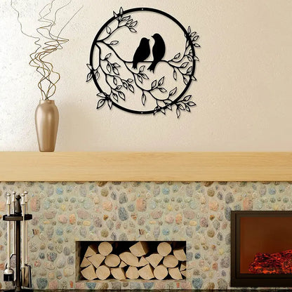 Metal Bird on Branch Wall Art — Nature-Inspired Home Decor
