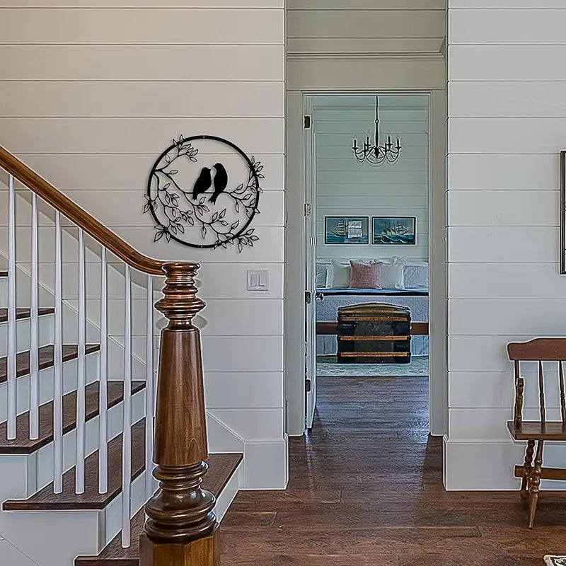 Metal Bird on Branch Wall Art — Nature-Inspired Home Decor