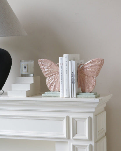 Butterfly Wings Bookend — Elegant Resin Shelf Decor