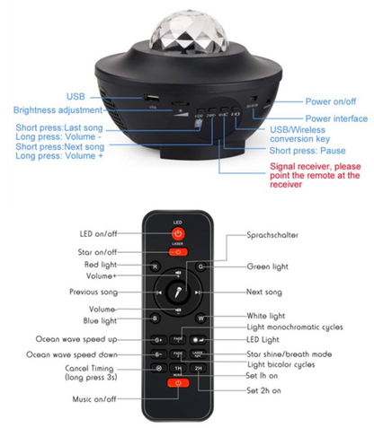 Starry Sky Galaxy Projector with Bluetooth Speaker — Ambient Night Light for Cozy Spaces
