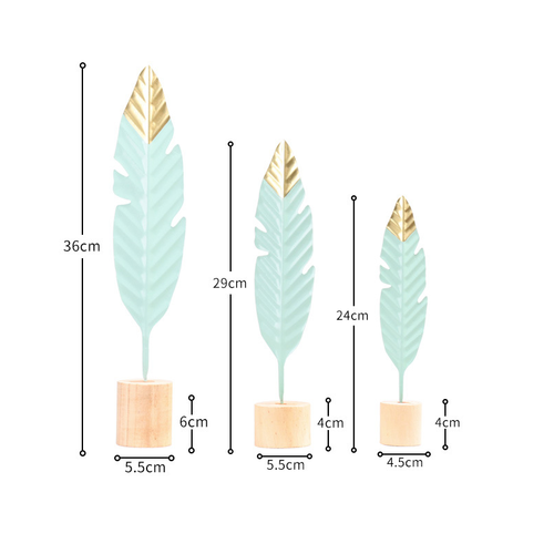 Nordic Creative Iron Feather Figure Ornaments Room Decor