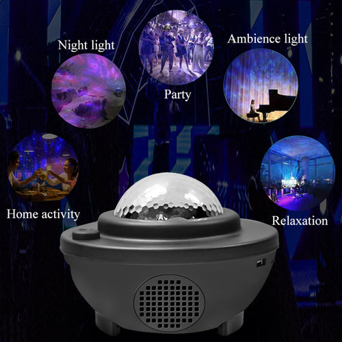 Starry Sky Galaxy Projector with Bluetooth Speaker — Ambient Night Light for Cozy Spaces