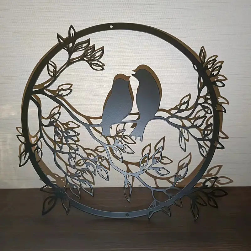 Metal Bird on Branch Wall Art — Nature-Inspired Home Decor