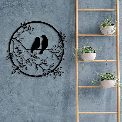 Metal Bird on Branch Wall Art — Nature-Inspired Home Decor