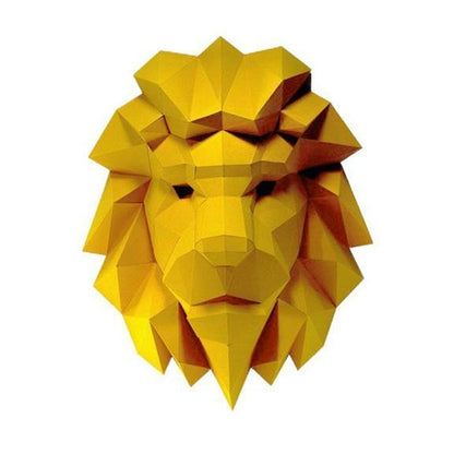3D Lion Head Wall Mount — Papercraft Sculpture Decor